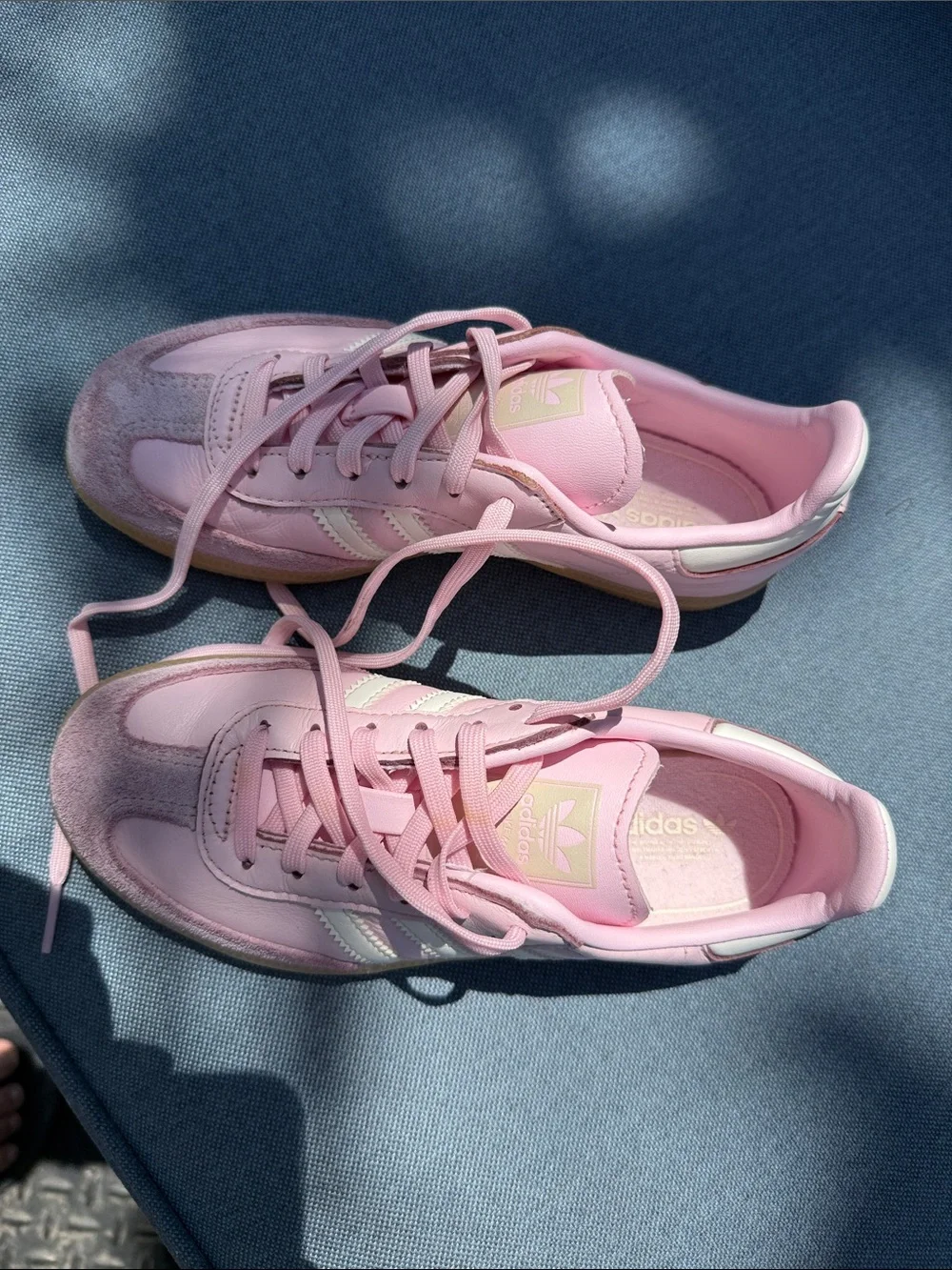adidas big kids Samba Pink and White Low-Profile Sneakers
